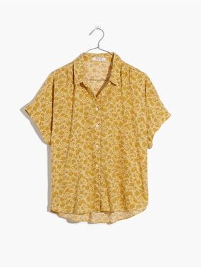 Madewell Yellow Floral Button-Down Shirt